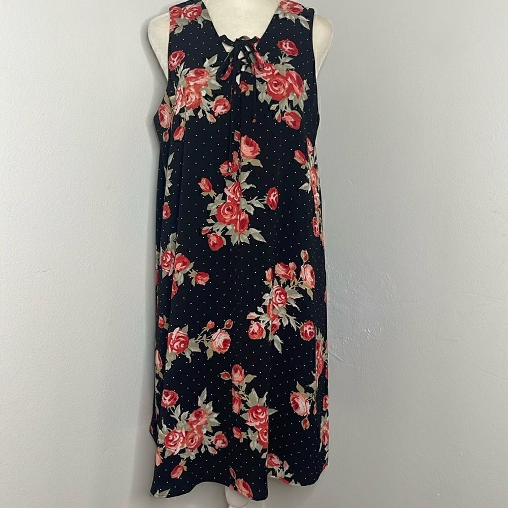 A&I spring tank dress.  Floral.  Lined.  Size Lege.